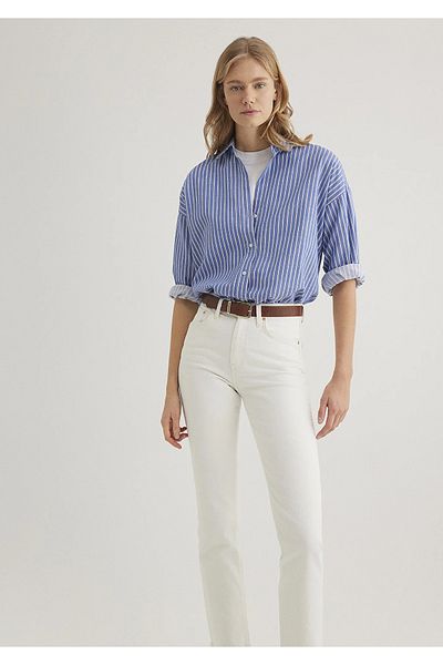 Mavi Cămașă albastră cu dungi Loose Fit / Loose Relaxed Fit 1210647 -84005