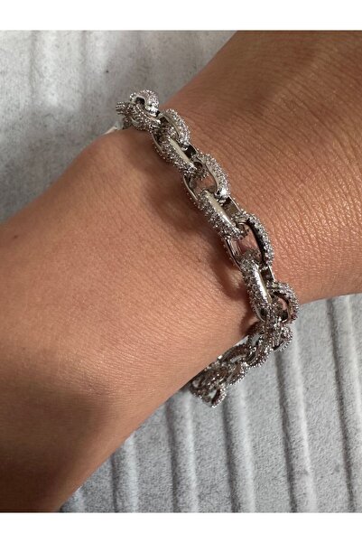 illys Silver Zirkon Taş Kaplı Zincir Bileklik
