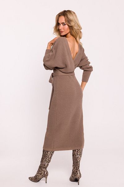 Made of Emotion Sweater dress with a wrap neckline and a belt