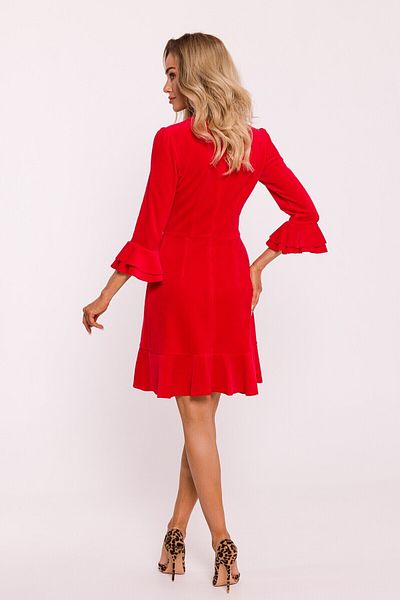 Made of Emotion Velour dress with ruffles