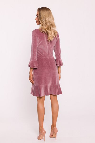 Made of Emotion Velour dress with ruffles