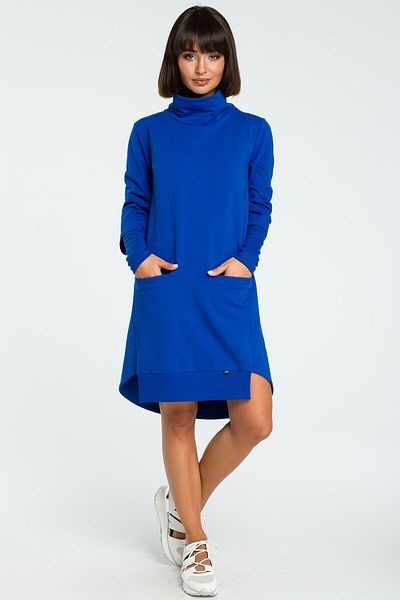 BEWEAR Rochie cu gât roscat și tiv cu nervuri