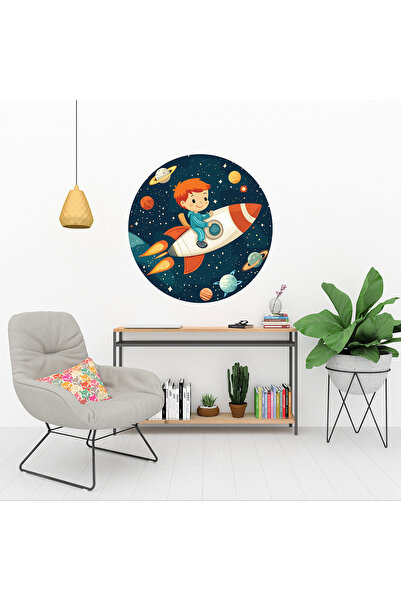 KOSS Dijital Autocolant rotund cu tutorial pentru spațiu și planete - Decor d...