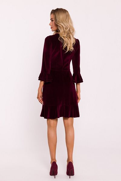 Made of Emotion Velour dress with ruffles