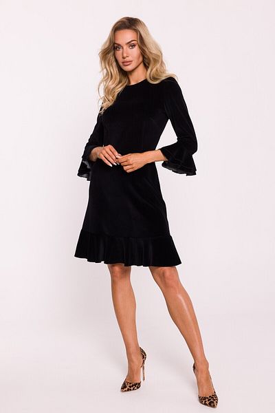 Made of Emotion Rochie din catifea cu volan