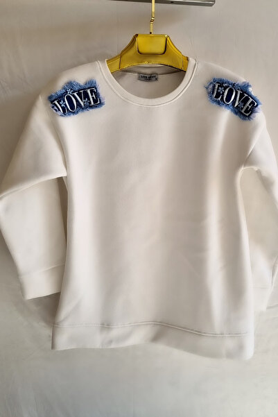 Trade Bazaar Γυναικείο φούτερ με 3 νήματα, ριχτόριστο τζιν, με λεπτομέρεια αγ...