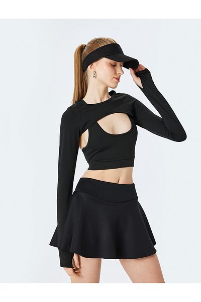 Koton High Waist Slim Fit Tennis Skirt with Shorts