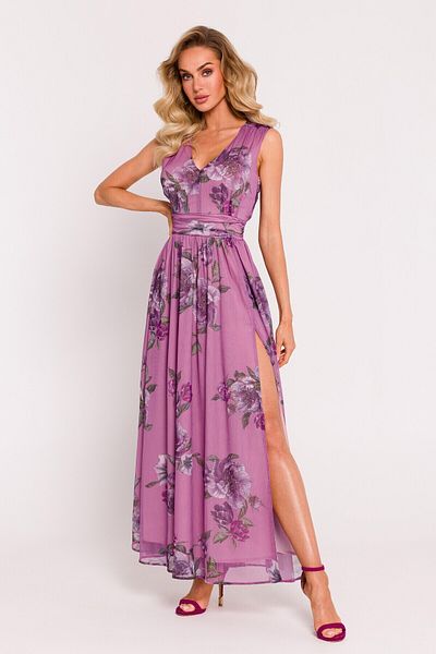 Made of Emotion Printed dress with a slit on the leg