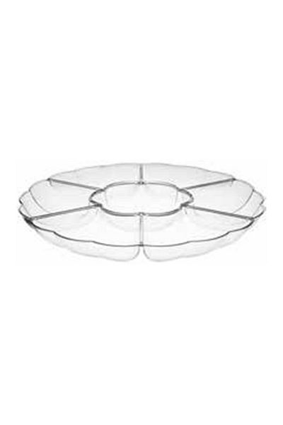 ARROW Modern and Elegant Design 6-Section Round Chip and Dip Serving Tray