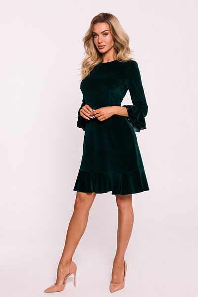 Made of Emotion Velour dress with ruffles