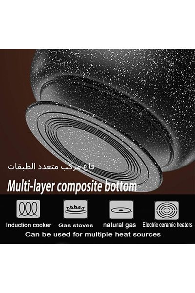 COOYA 3-Piece Non Stick Pan Set,Including Frying Pan,Wok and Soup Pot,Non-scalding Handle,for  Kitchen