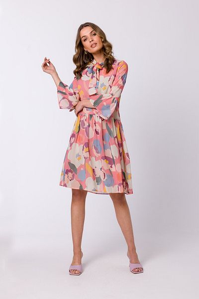 Stylove Chiffon dress with a tie at the neck