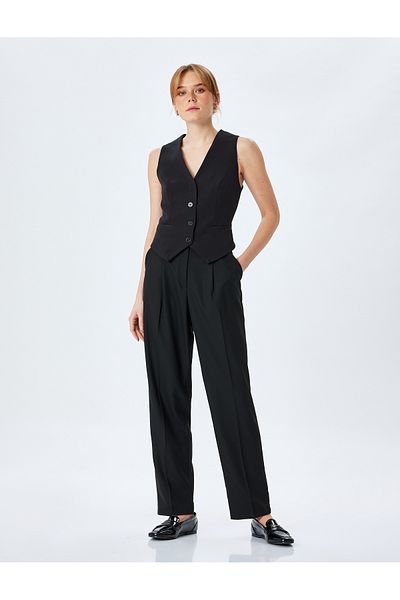 Koton Extra High Waist Pleated Carrot Cut Pants