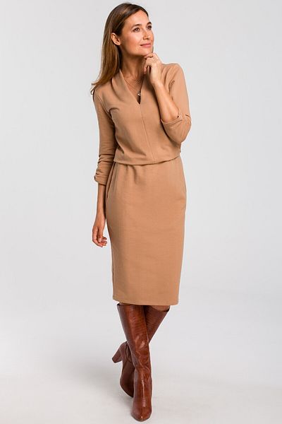 Stylove Rochie din tricot cu decolteu