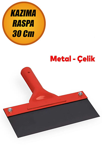 NUBLADO Kazıma Sıyırma Raspası Metal Saplı Çelik 30 cm Spatula İnşaat Duvar Harç Parke Zemin Temizlleme.