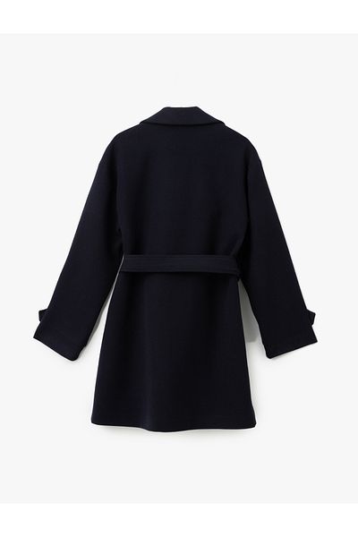 Koton Long Sleeve Belt Pocket Double Breasted Trench Coat