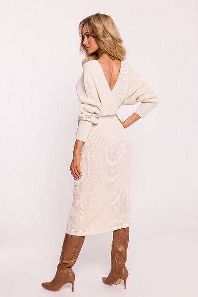 Made of Emotion Sweater dress with a wrap neckline and a belt