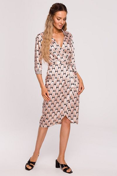 Made of Emotion Satin wrap dress with a print