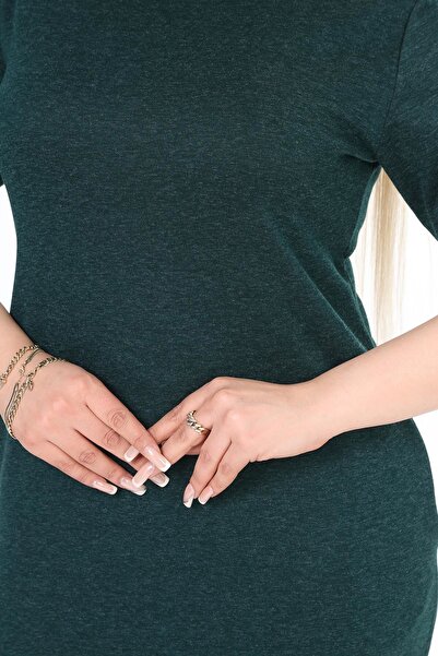 modayız Χειμερινό φόρεμα με τσέπες Plus Size 34D-2468