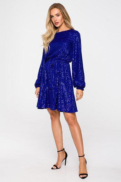 Made of Emotion Rochie din paiete cu maneci umflate