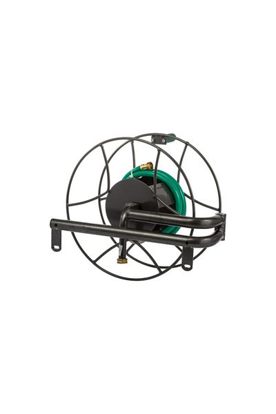 Yard Butler Sturdy Metal Portable Wall Mounted Hose Reel