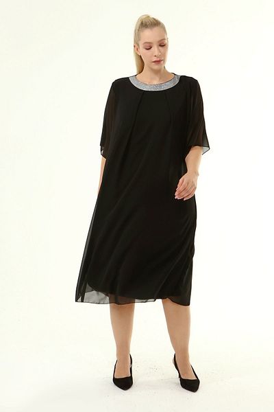 modayız Plus Size Chiffon Dress 13d-1864
