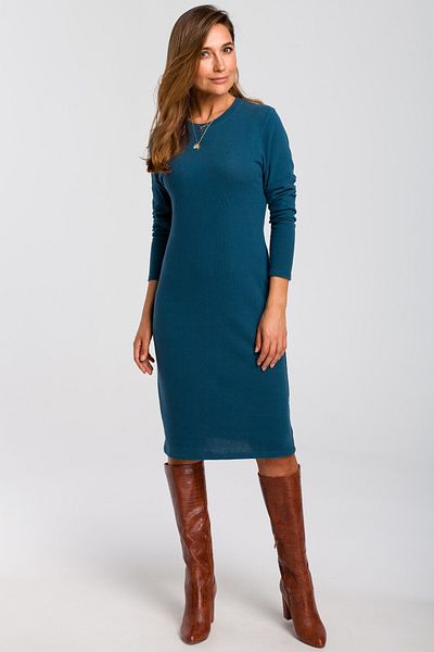 Stylove Rochie pulover cu maneci lungi