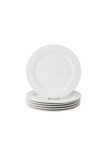 Dania A set of circular porcelain eating plates / 6 pieces