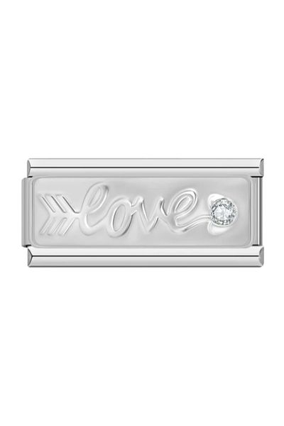 SiestaAccessories Love Written Italian Bracelet Charm - Double Link Size