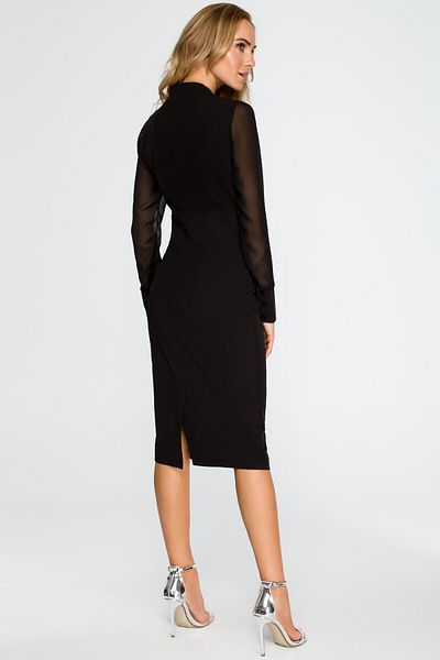 Stylove Pencil dress with chiffon sleeves.