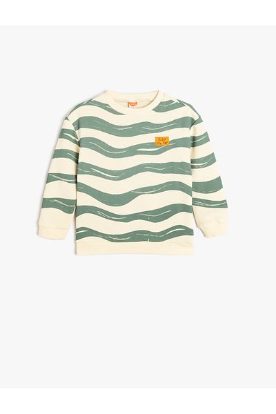 Koton Cotton Print Long Sleeve Crew Neck Sweatshirt