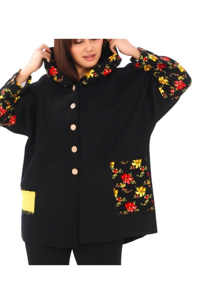 AZRASYA Kırmızı Polar Pazen Detaylı Kaban