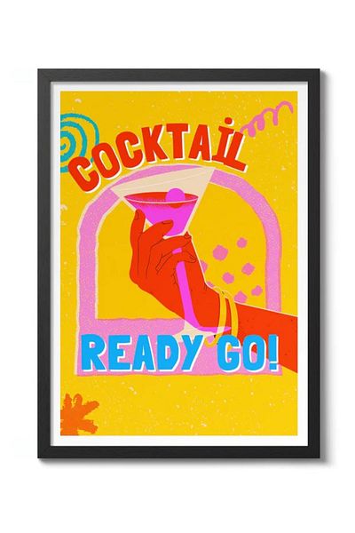 Taranist Poster din hârtie - Cocktail Good Vibes Colorful Positive