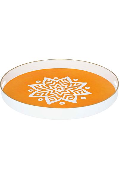Alsaif Gallery Serving Tray Plastic, Al Seif Gallery, 42 cm, Round - Orange