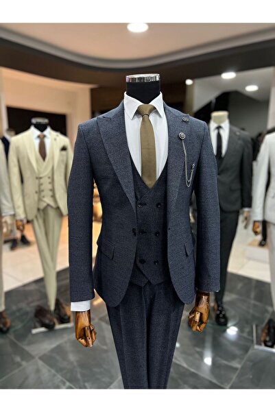 Terziayhan Dobby Navy Blue Suit