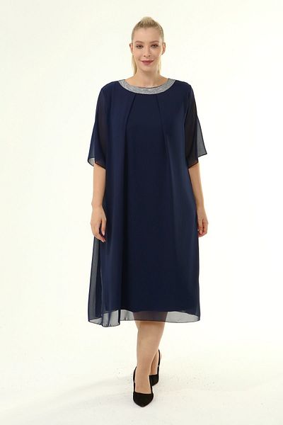 modayız Plus Size Chiffon Dress 17e-1863