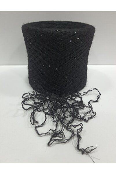 İPLİKOUTLET Siyah Iki Katlı Sim Pullu Tiftik Ip 200 gram