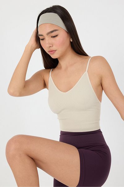 Addax Λεπτό λουρί V-Neck Seamless Crop Bustier A0130-k10