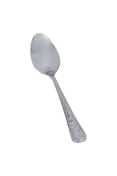 Alsaif Gallery Al Saif Gallery Steel Tea Spoons Set, Wooded, 6 Pieces - Silver