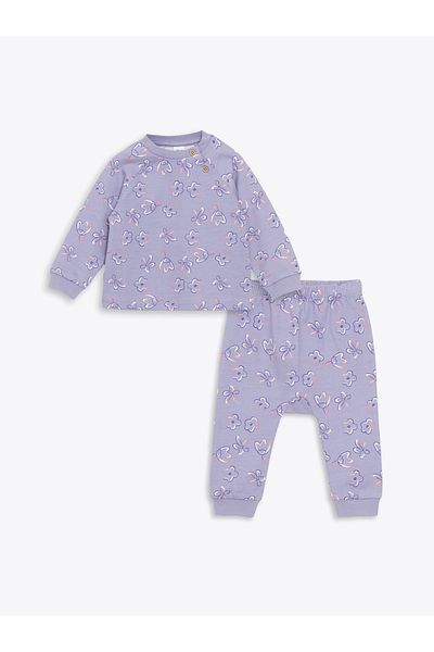 LC Waikiki Lcw Floral Baby Girl Cardigan and Pants Set of 2