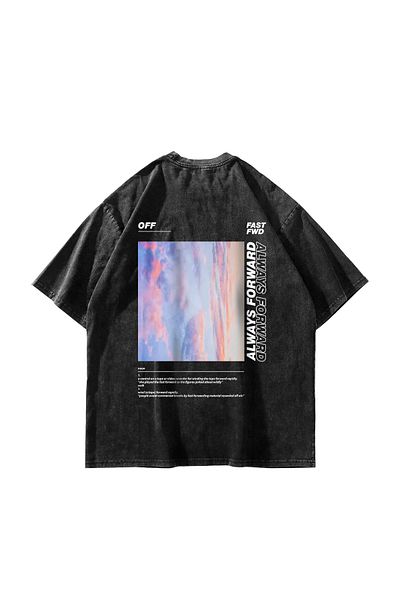 Sekizbiraltı Washable Black 1989 Back Printed Oversize Unisex Tshirt