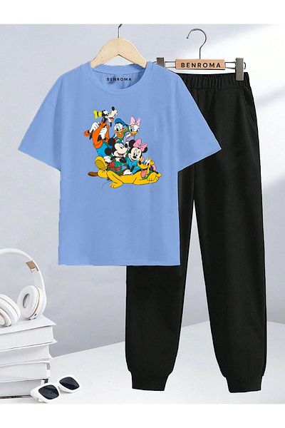 BENROMA Children's T-Shirt Tracksuit Set with Comic Character
