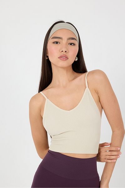 Addax Λεπτό λουρί V-Neck Seamless Crop Bustier A0130-k10