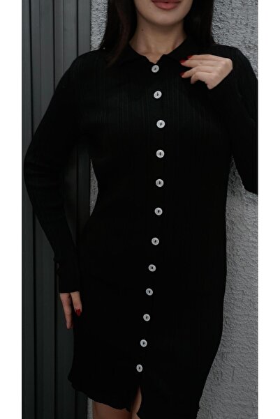 Neva Wear Φόρεμα με μαύρο πουκάμισο με λεπτομέρεια στο γιακά και στο μπροστιν...