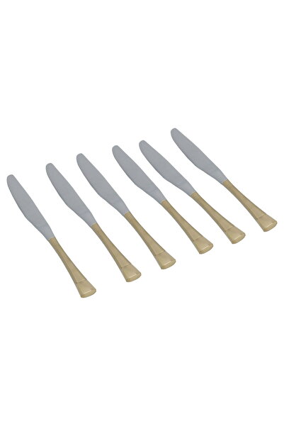 Alsaif Gallery Al Saif Gallery Steel Knife Set, 6 Pieces - Gold/Silver