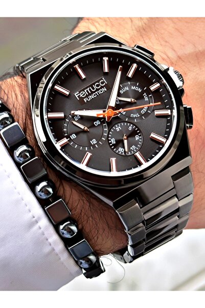 Ferrucci Ferrucci̇ Function Black Metal Men's Wristwatch