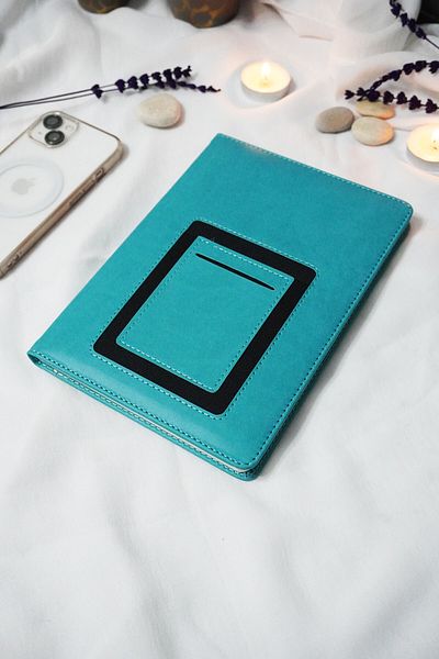 markcat دفتر ملاحظات مخطط بغطاء جلدي حراري مخيط (15x21 سم)