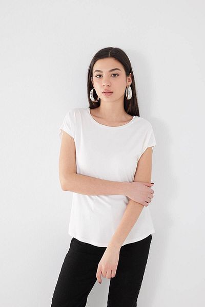 Addax Tricou de bază cu gât crew P13328-i8