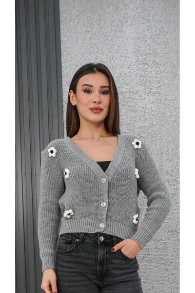 Neva Wear Gray Floral Cardigan