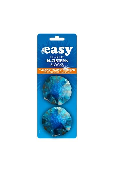 Easy -In Cistern Blocks Twin (2x38g) Blue – Economic Toilet Freshener for Cisterns & Septic Tanks